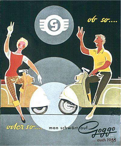 Motor Scooter  Sidecar on Glas Goggo Scooter Advert 1955