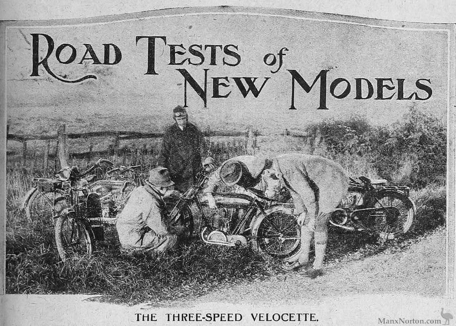 Road Tests of New Models - THE THREE-SPEED VELOCETTE.
