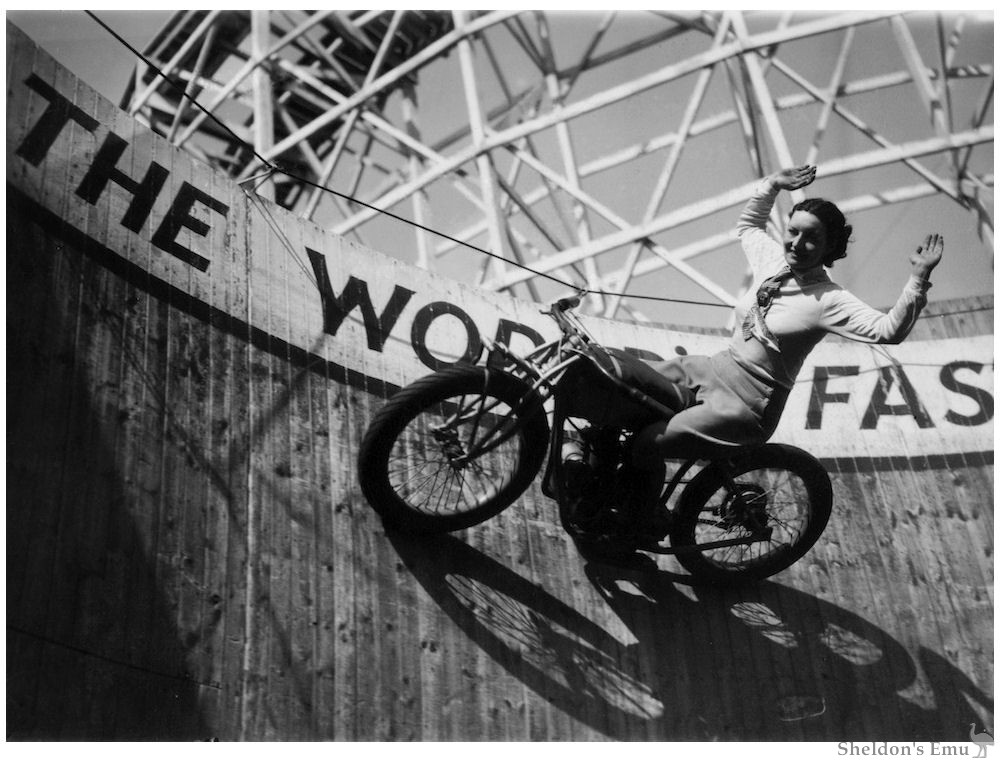 Marjorie Dare, Essex 1938, Wall of Death Rider