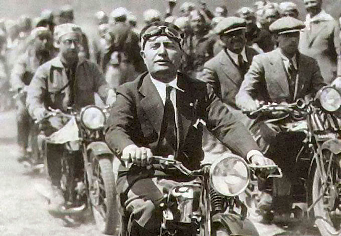 Mussolini on Motorcycle