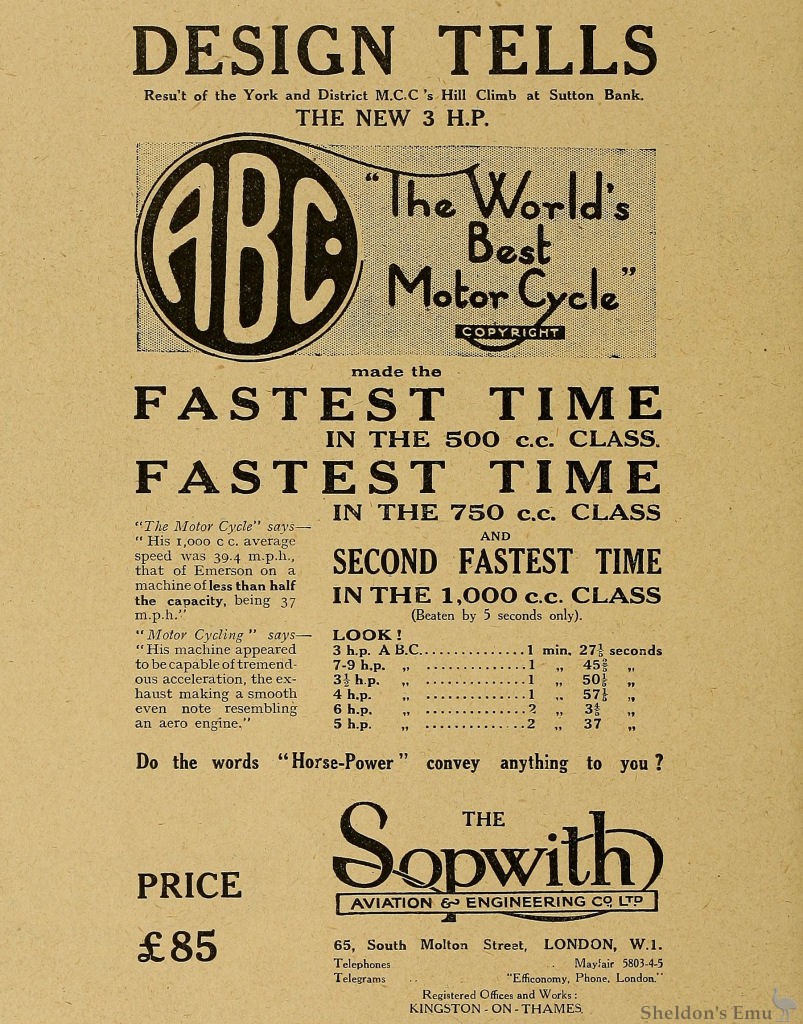 ABC by Sopwith, 1919