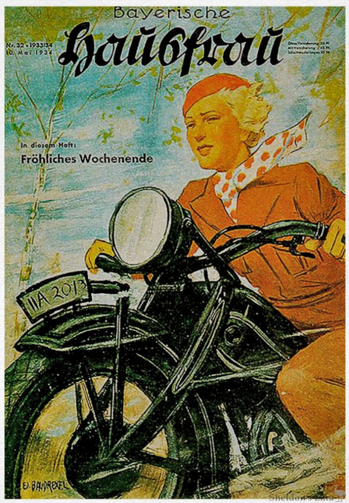 1932 BMW Motorbike Advertisement Poster A3/A4 Print