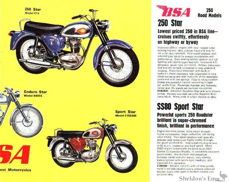 Original 1965 BSA Motorcycle Sales Brochure 65 Motorcyclist 