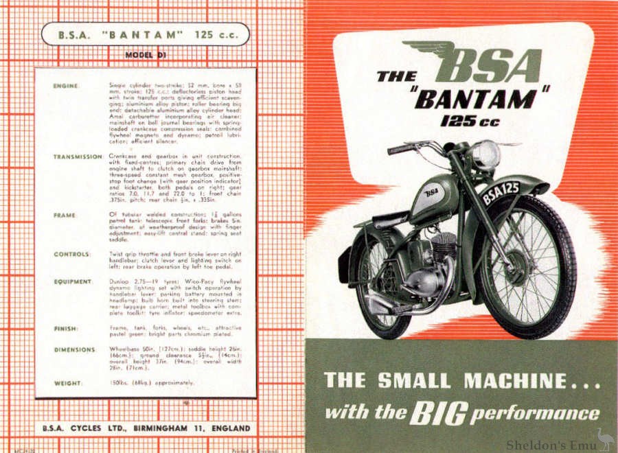 BSA Bantam D1 1939 fine art print by Billy 