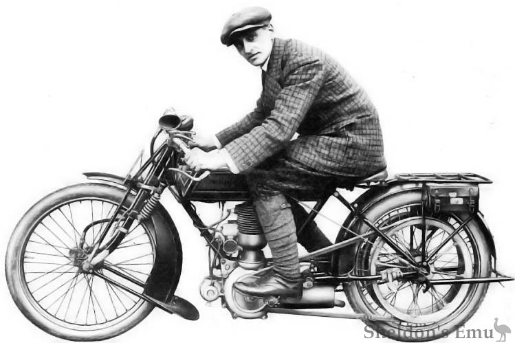 Adalberto Garelli on his 350cc Prototype, 1914