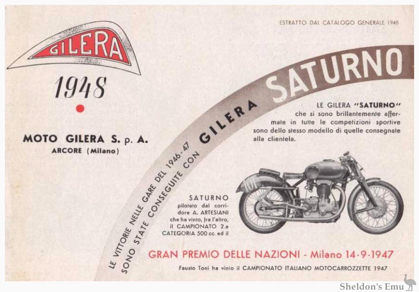 Gilera Saturno 500 cc Service Shop Manual