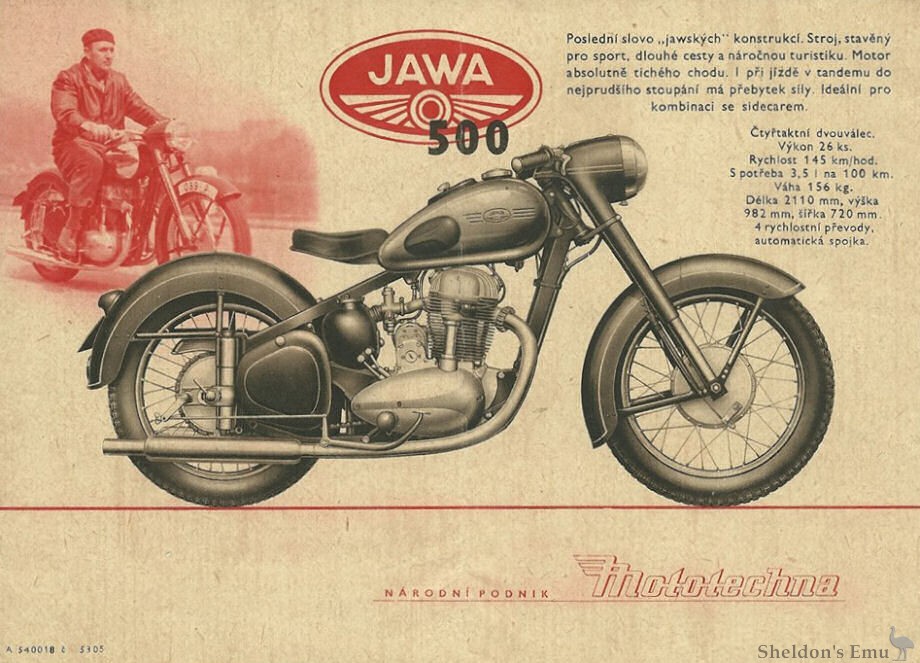 Jawa 1953 500cc Catalogue