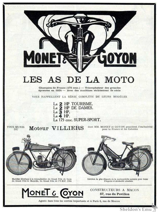 Monet Goyon 1925 Models