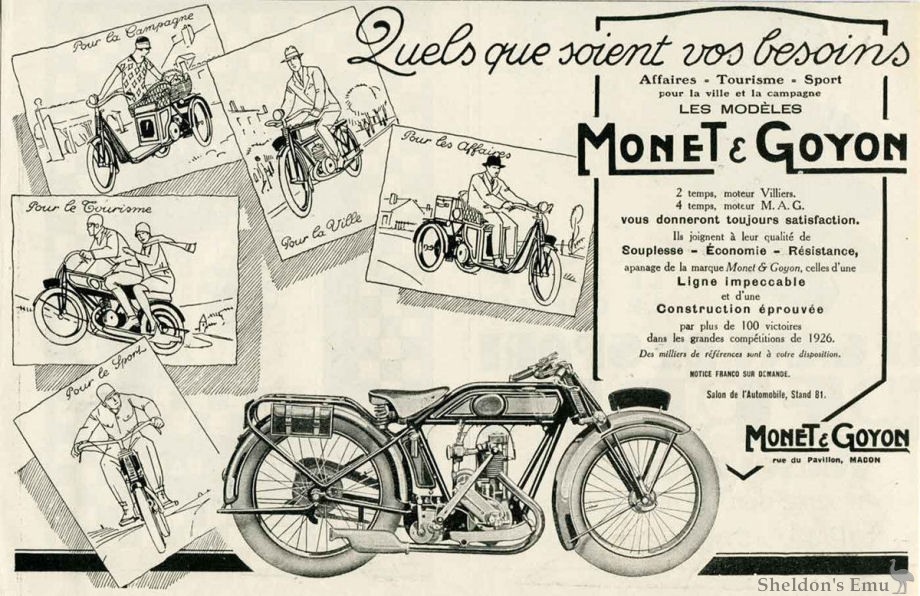 Monet Goyon 1926 Advertisement