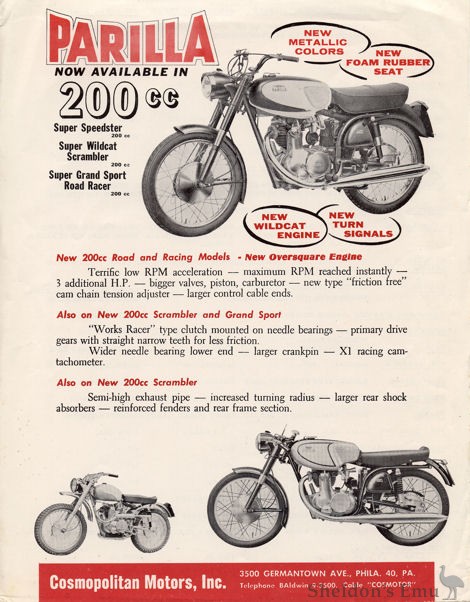 Parilla 1959 200cc Models