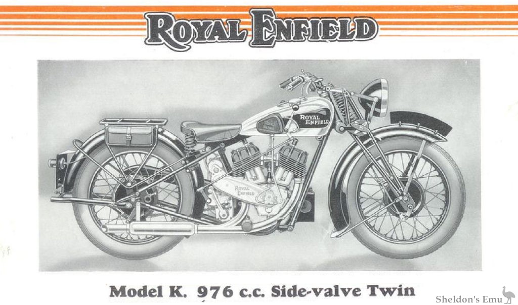 ROYAL ENFIELD 976cc V-TWIN SLOGGER ENAMELLED METAL SIGN.MOTORCYCLES. 