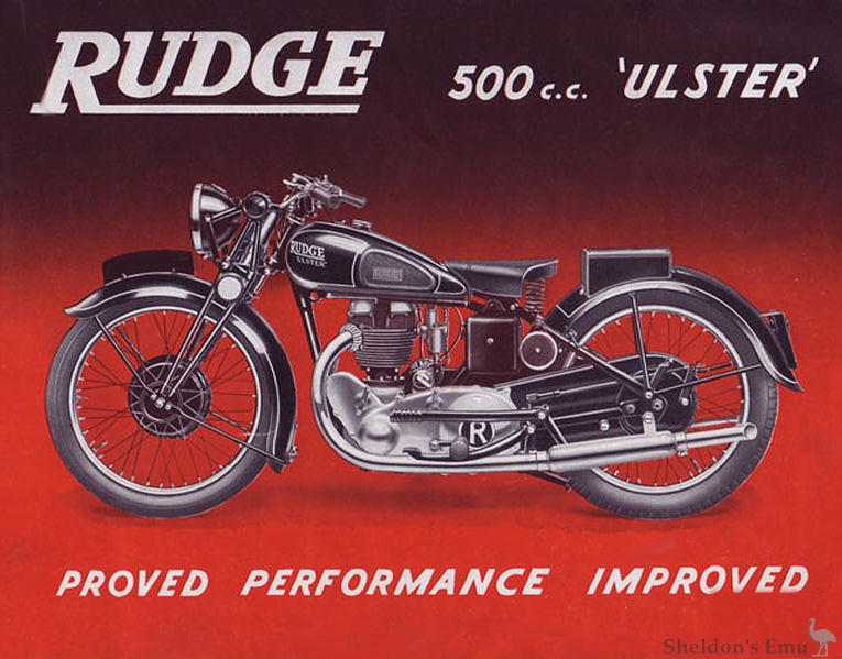 Rudge Ulster 500cc 1937 Brochure