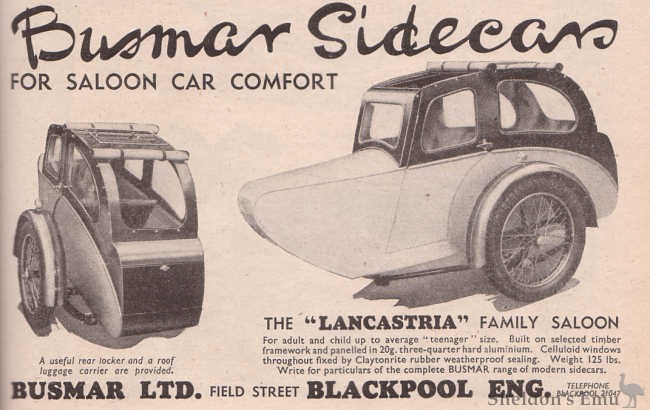 Busmar Sidecars 1950 in The Motor Cycle