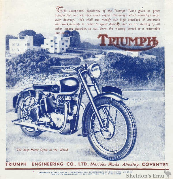 Triumph 1946 Advertisement