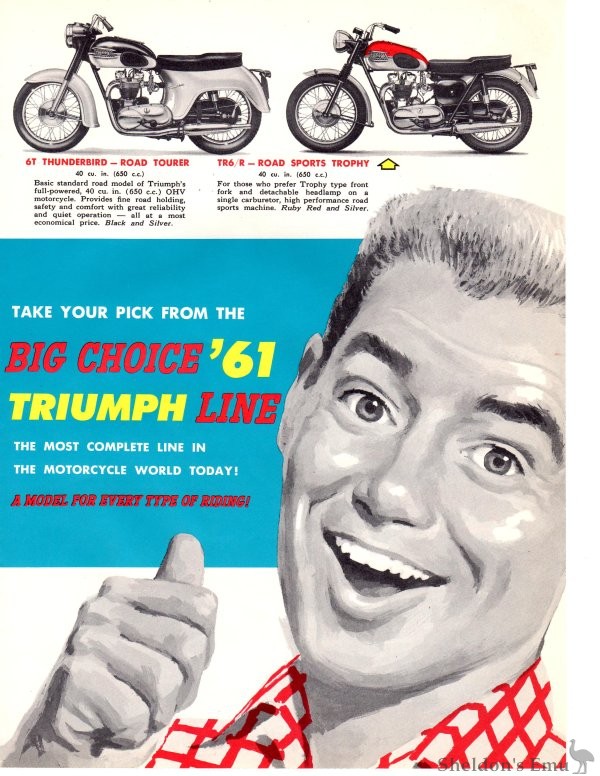 Triumph 1961 Thunderbird TR6 Trophy Brochure USA