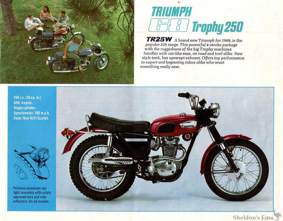 Triumph 1968 Trophy TR25W parts list 1242