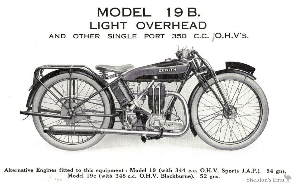 Zenith Model 19b 350cc Ohv 1927